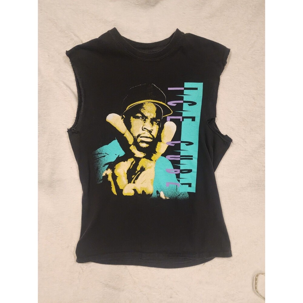 Ice Cube Peace T-Shirt Modern Graphic Print Short Sleeve Y2k Youth Large Cutoff